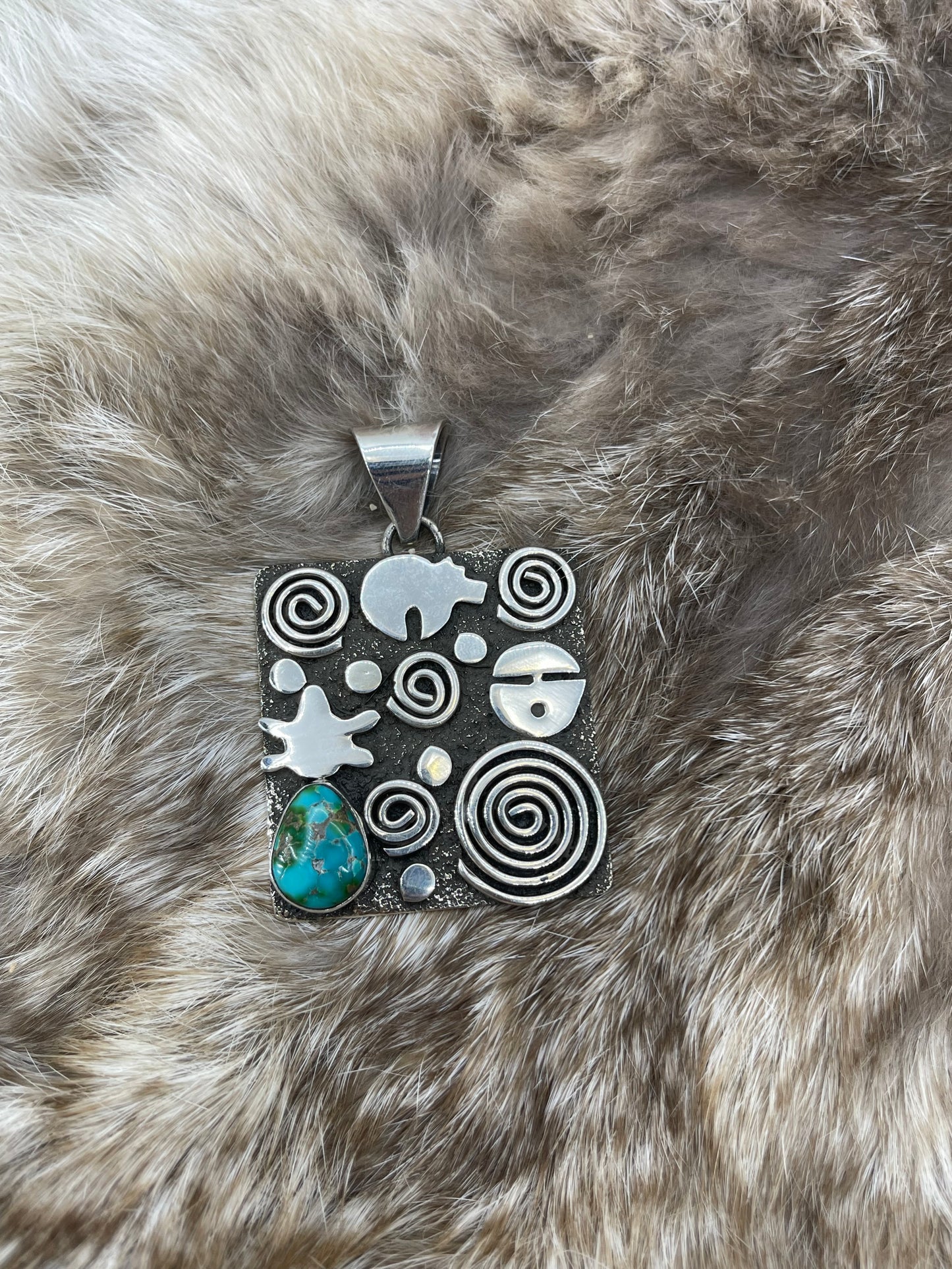 Sonoran Gold Turquoise Pendant by Alex Sanchez, Navajo