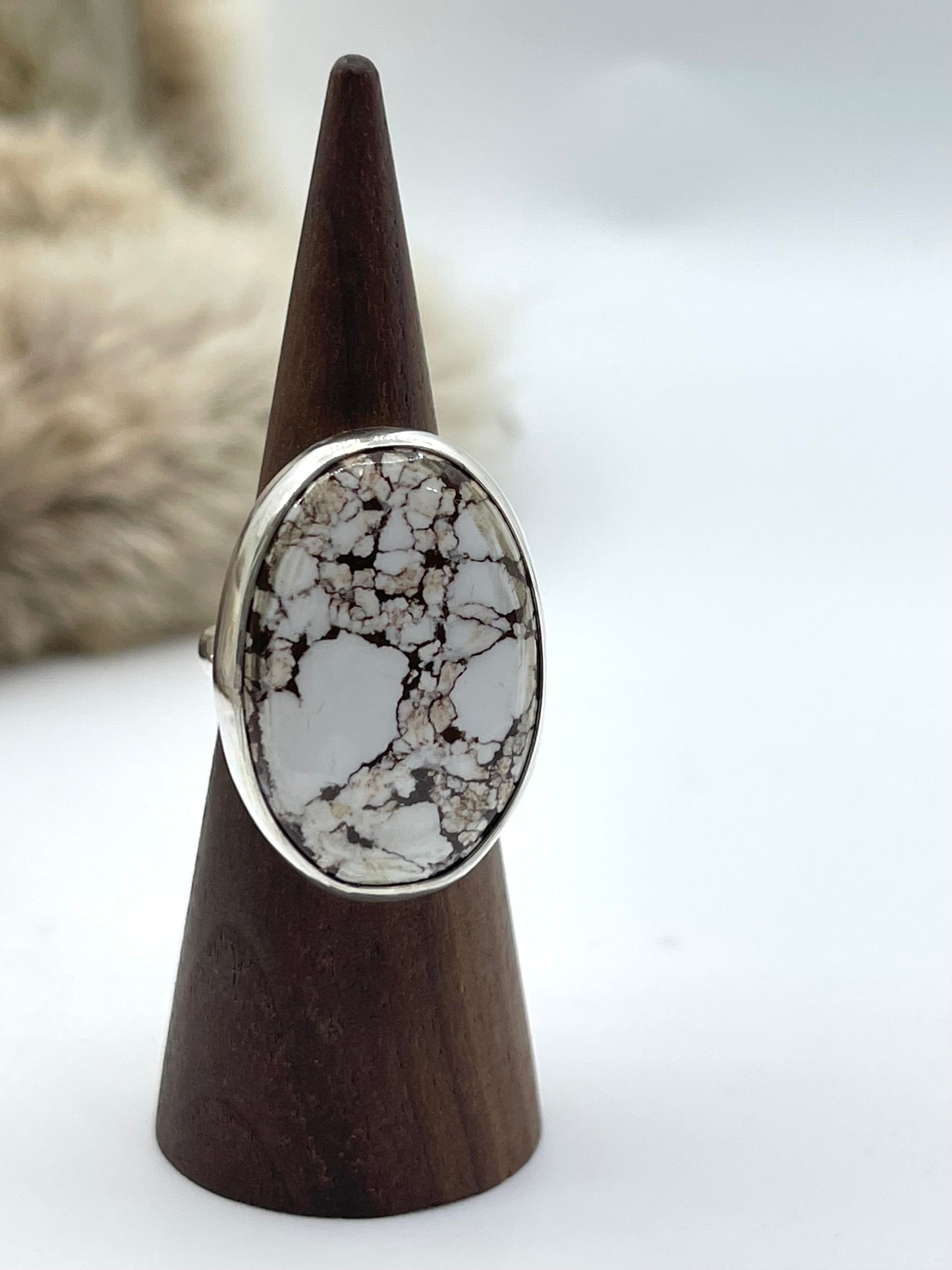8.0 Wild Horse Ring by Lawrence Willie, Navajo