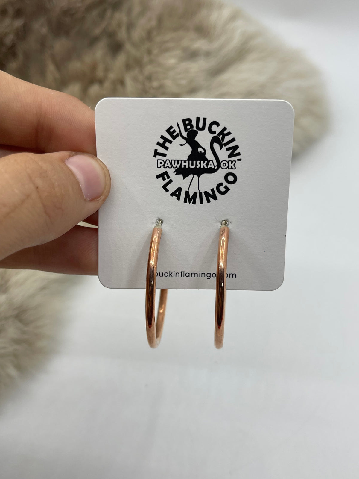 Round Wire Copper Hoop Earrings by Elaine Tahe, Navajo