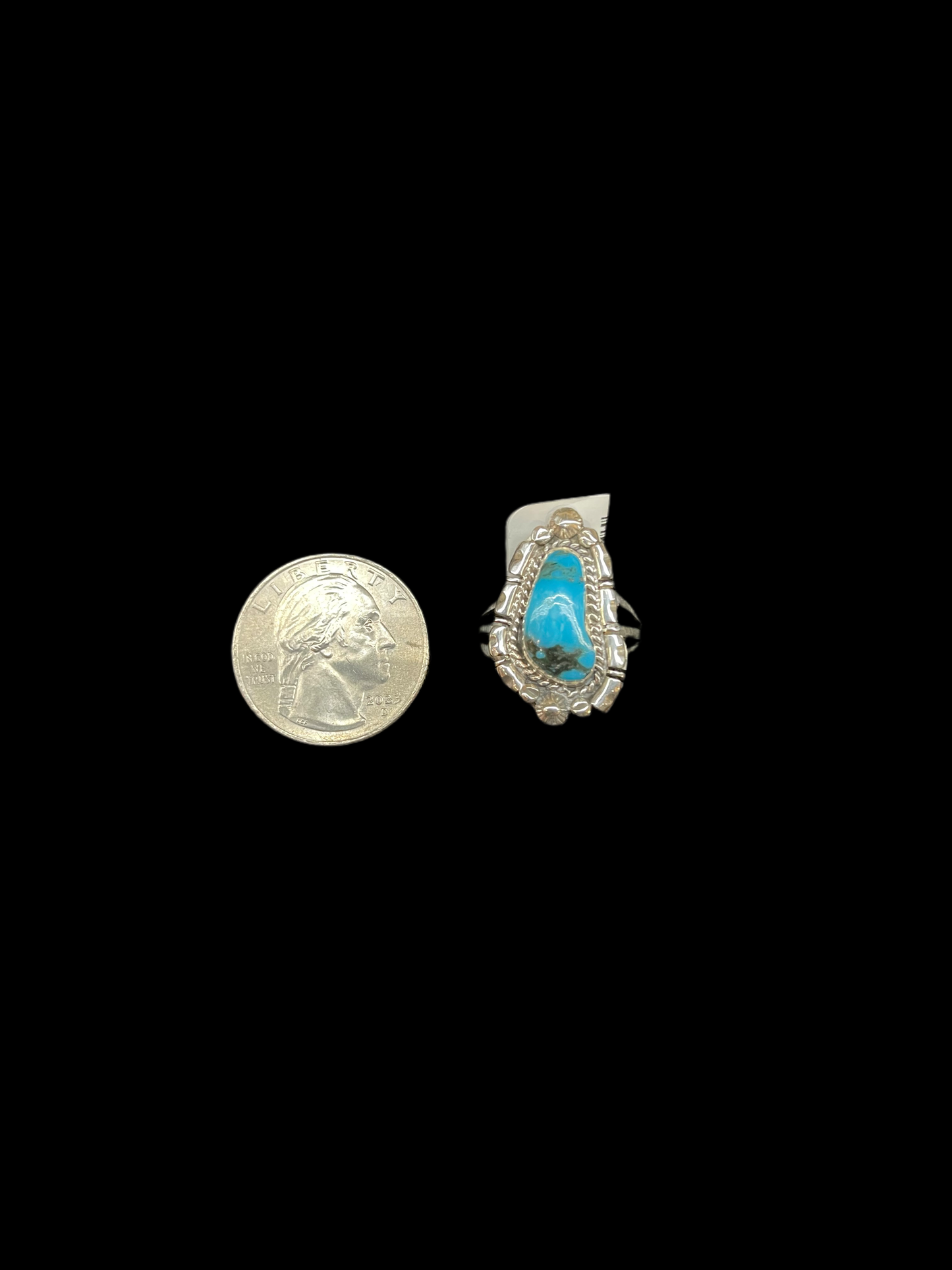 8.0 Turquoise Ring by Alice Sanders, Navajo