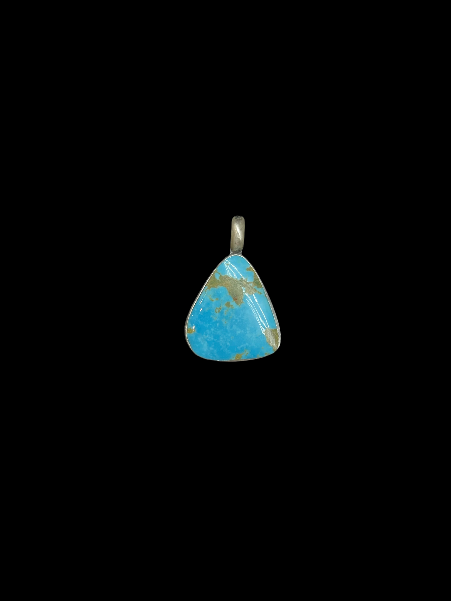 Triangle Turquoise Pendant by Tim Vandever, Navajo