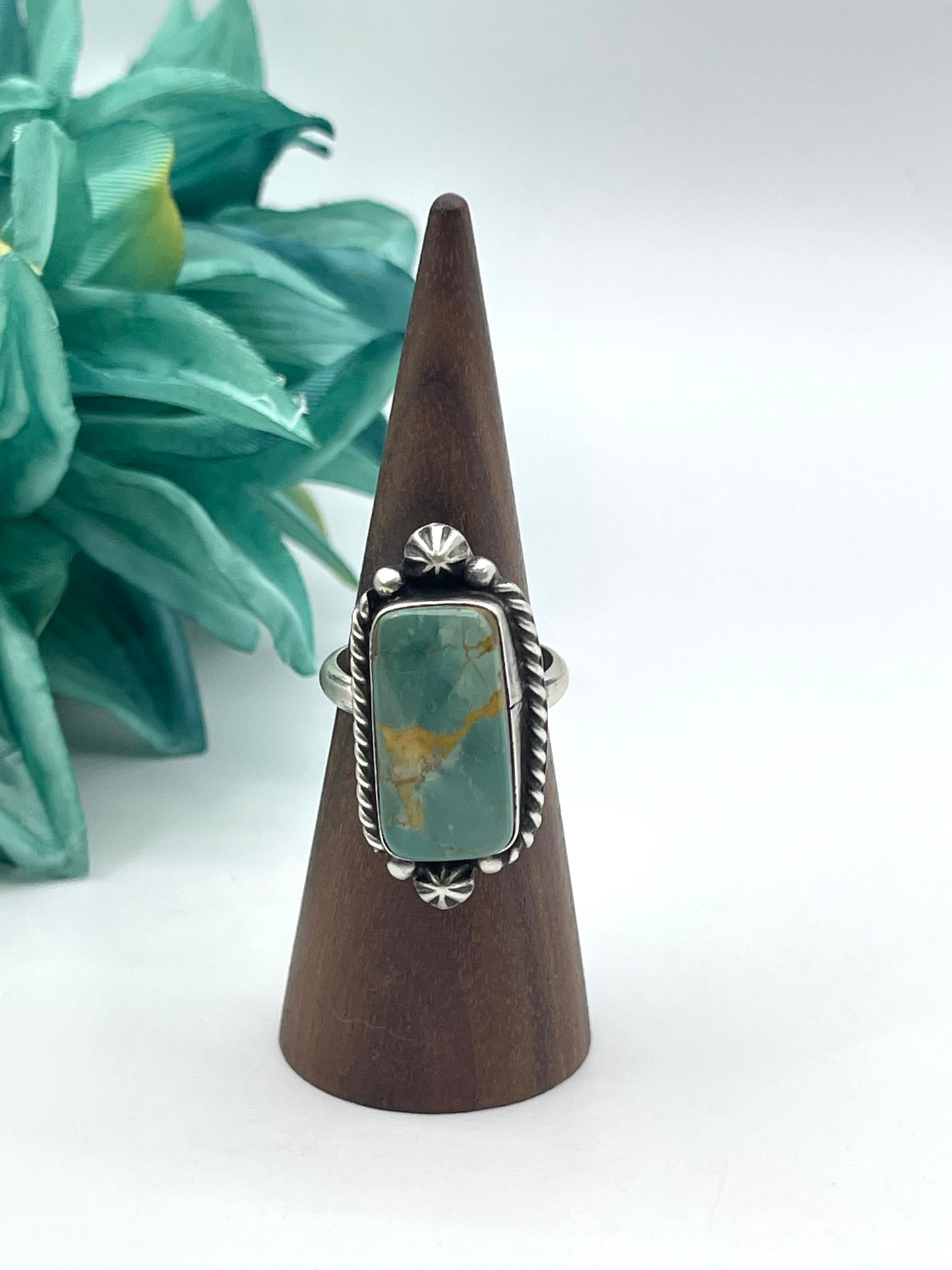 Adjustable Royston Turquoise Ring by Johnny Dixon, Navajo