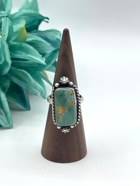 Adjustable Royston Turquoise Ring by Johnny Dixon, Navajo