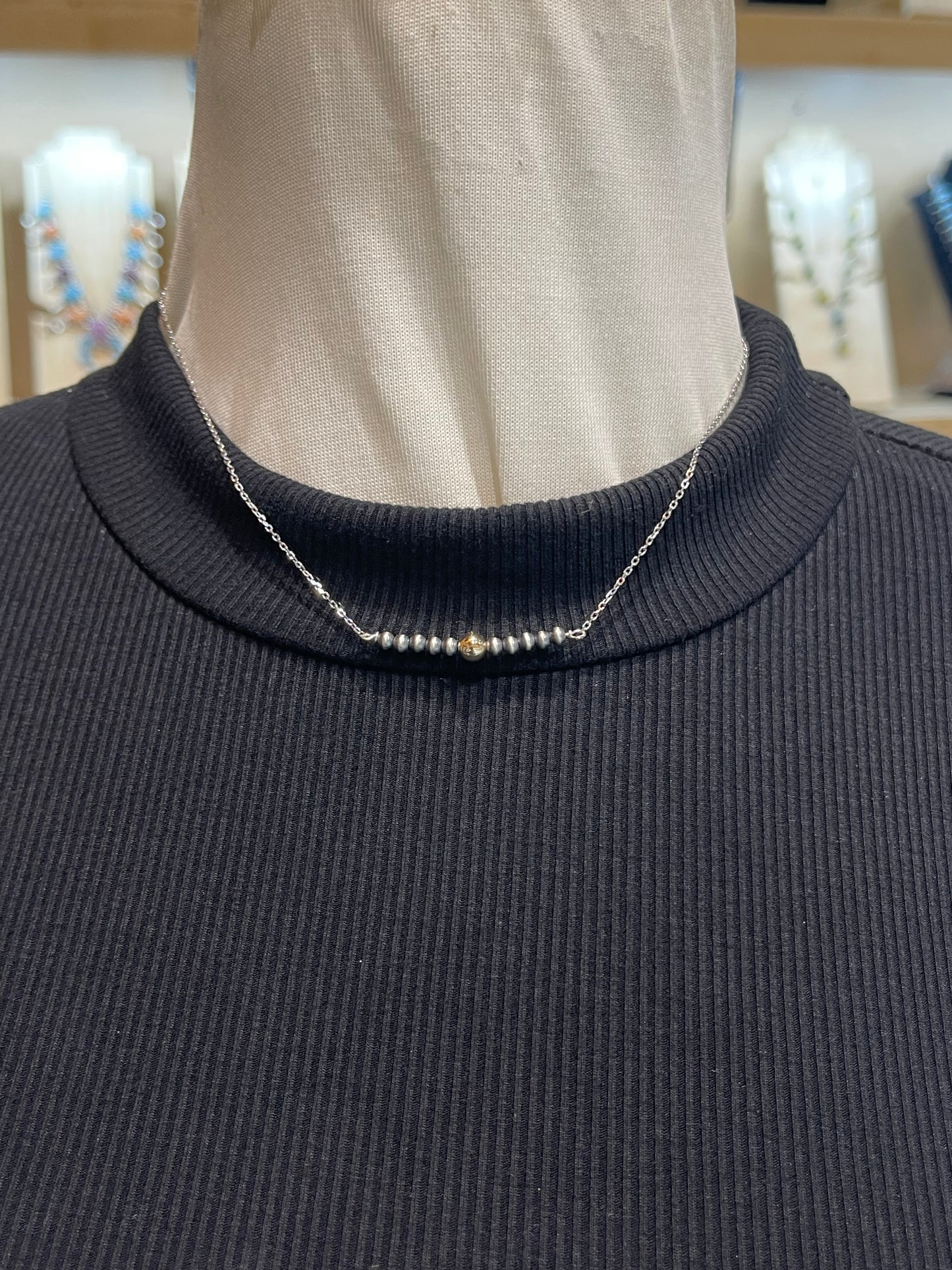 3mm Silver and 5mm 14k Gold Filled Necklace