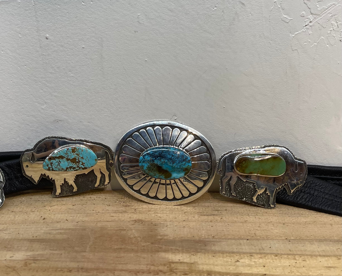 Morenci and #8 Turquoise Buffalo Belt and Cuff Set by Marie Jackson, Navajo