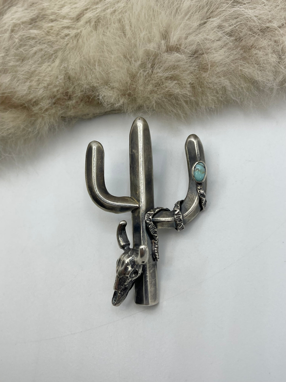 9.2mm Bail Cactus Pendant with Skull by Bad Bronc