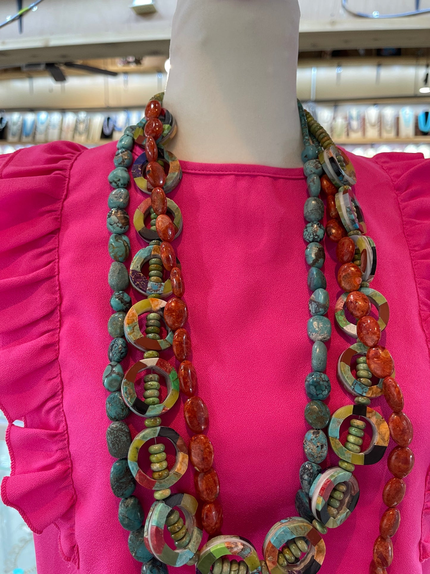 3 Strnad Multi Stone Necklace & Earring Set by Jolene Bird, Santo Domingo