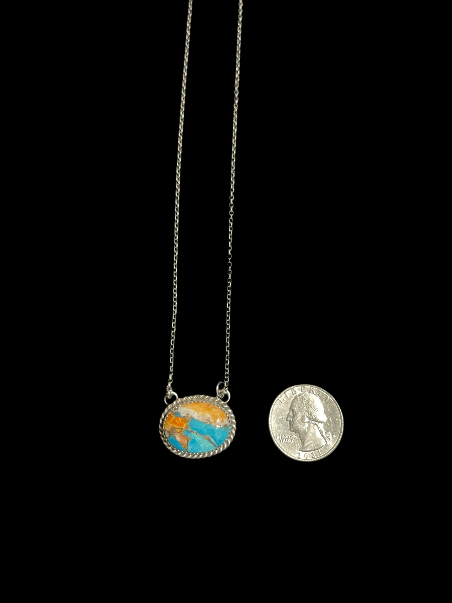 16" Orange Krush Necklace by Theresa Smith, Navajo