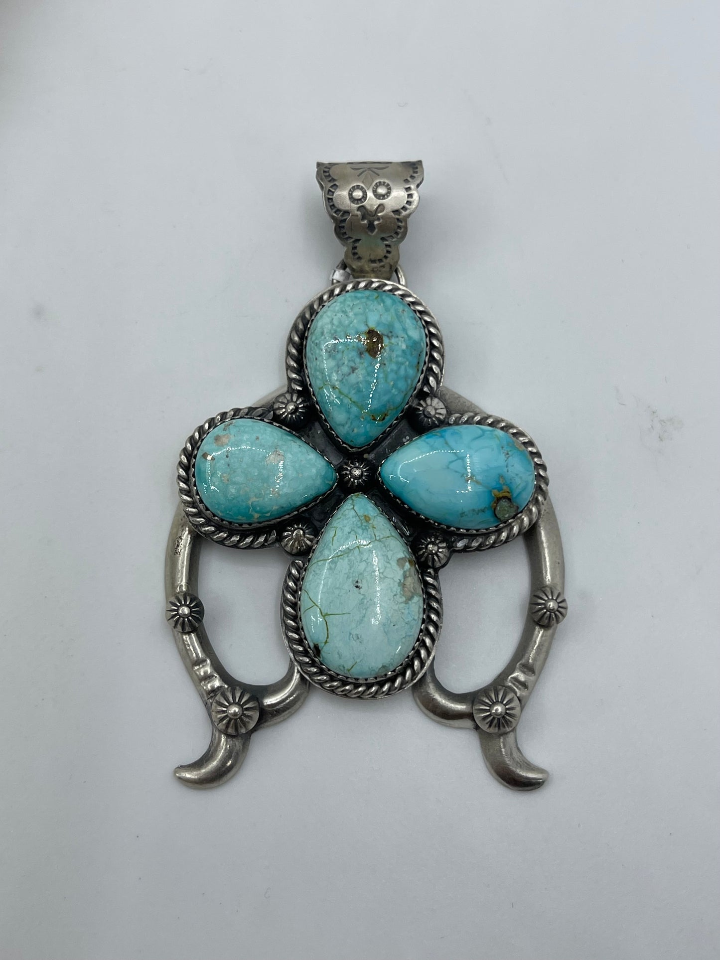 4 Stone Dry Creek Turquoise Pendant by Francis L. Begay, Navajo