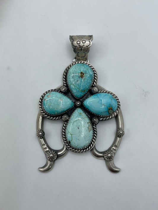 4 Stone Dry Creek Turquoise Pendant by Francis L. Begay, Navajo