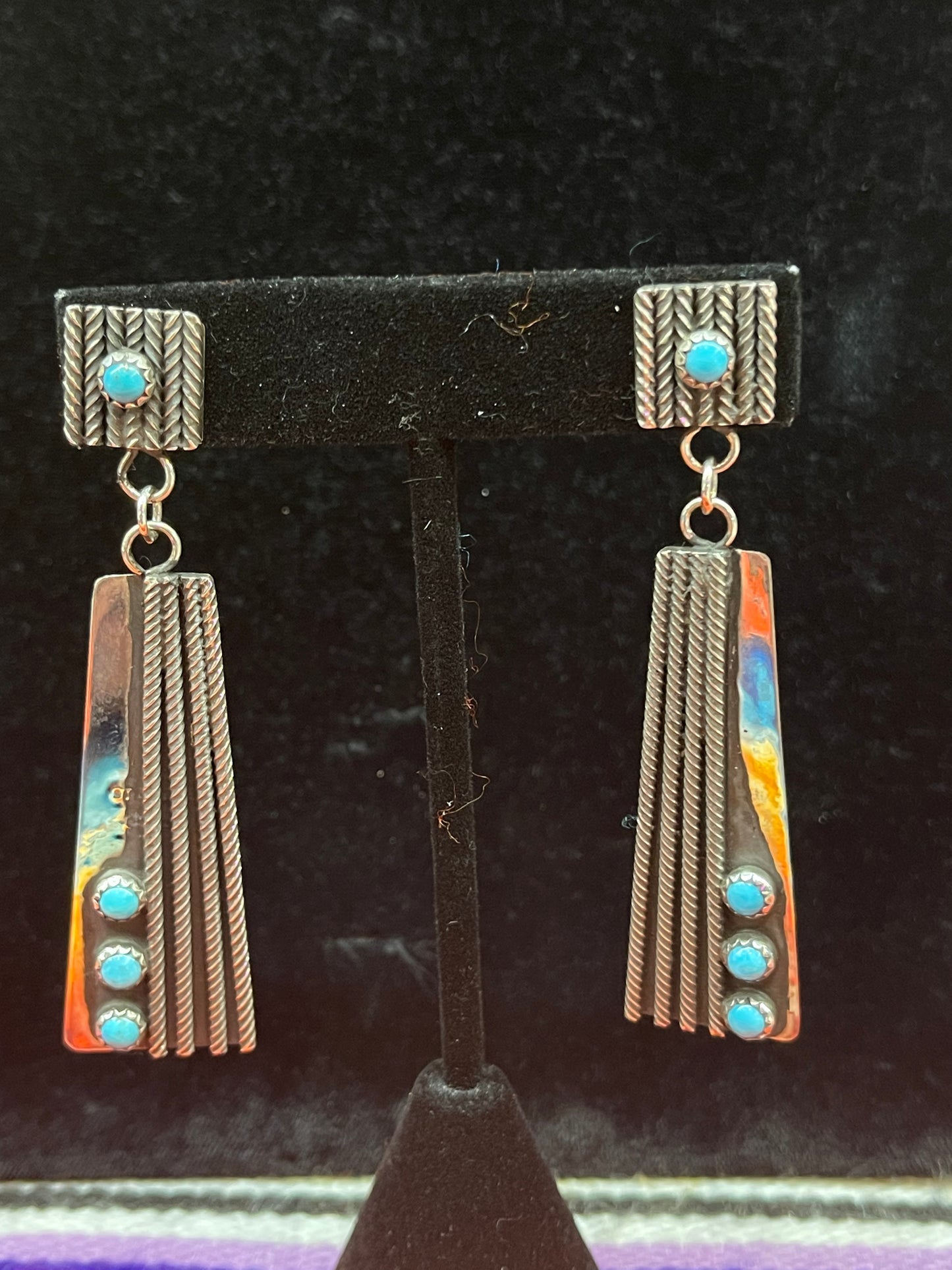 Dangle Sterling Silver Turquoise Earrings