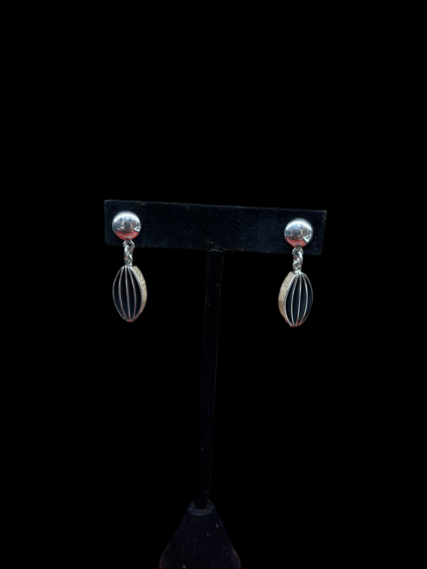 Sterling Silver Dangle Earring by James Bahe, Navajo