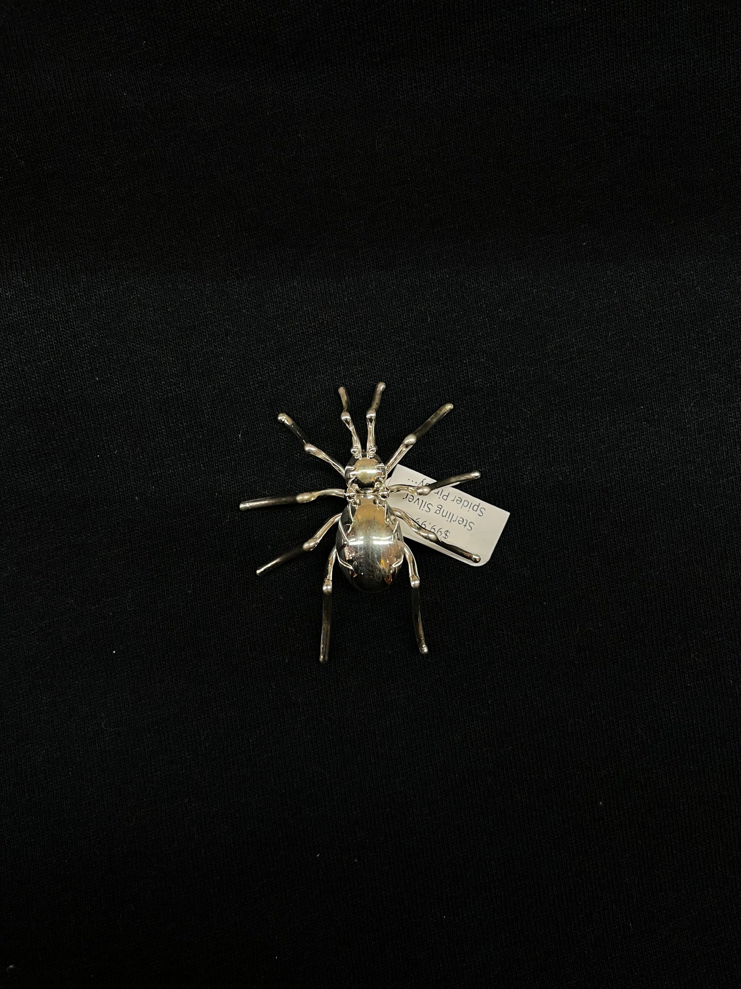 Sterling Silver Spider Pin by Effie Garfield, Navajo