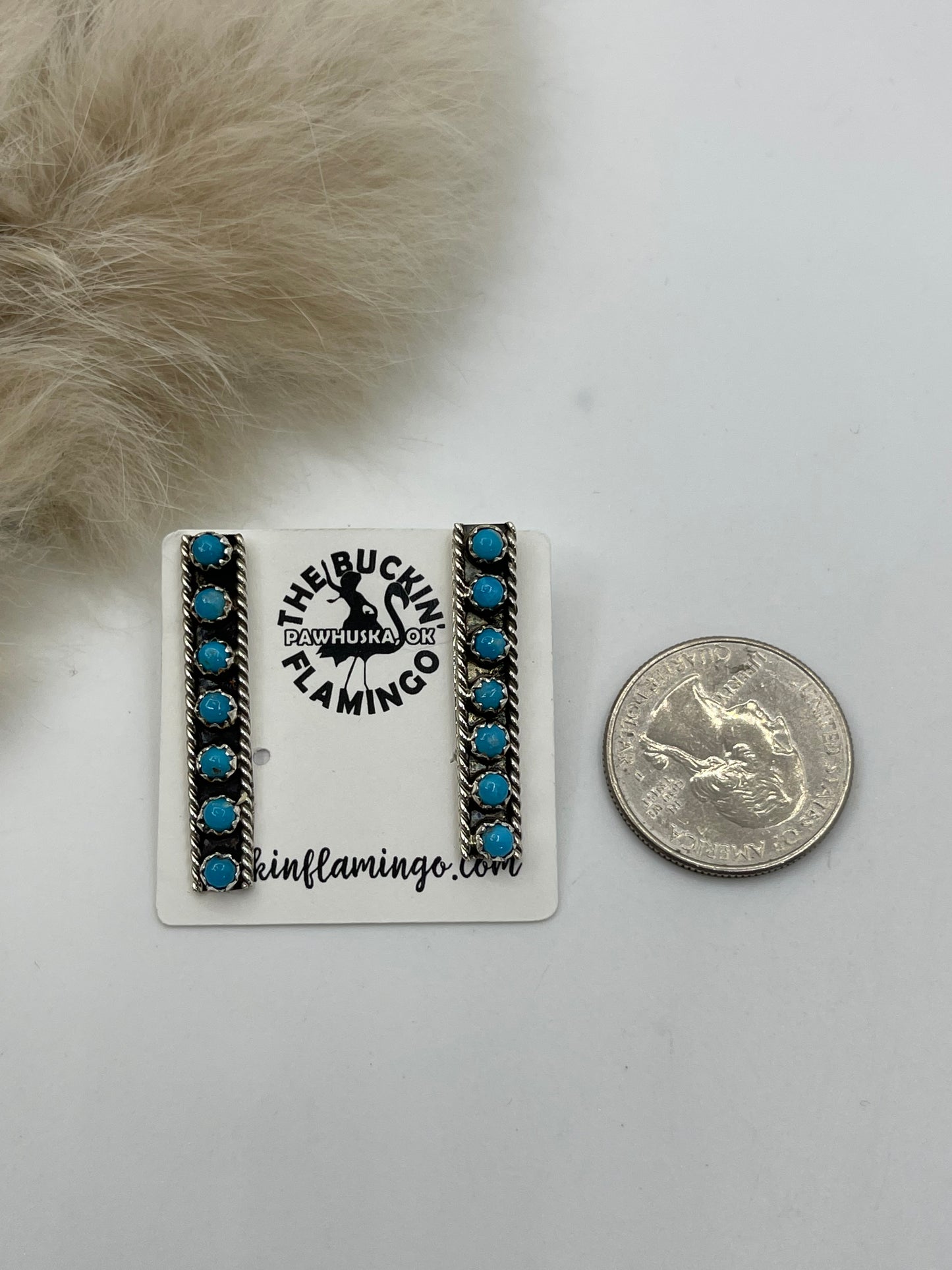 7 Stone Drop Post Earrings by Dominic Dubois, Navajo