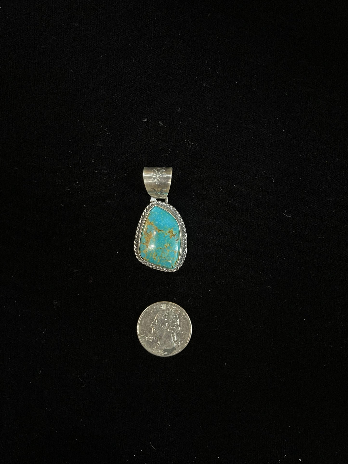 Turquoise Pendant by Ned Nez, Navajo