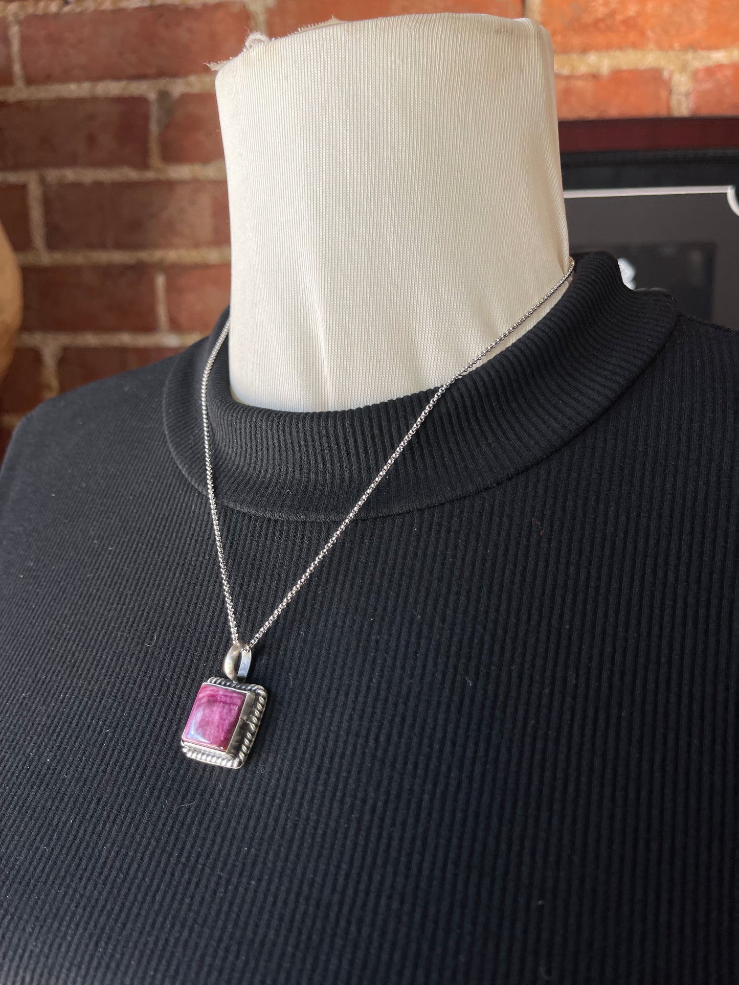 18" Square Purple Spiny Oyster Shell by Johnny Dixon, Navajo