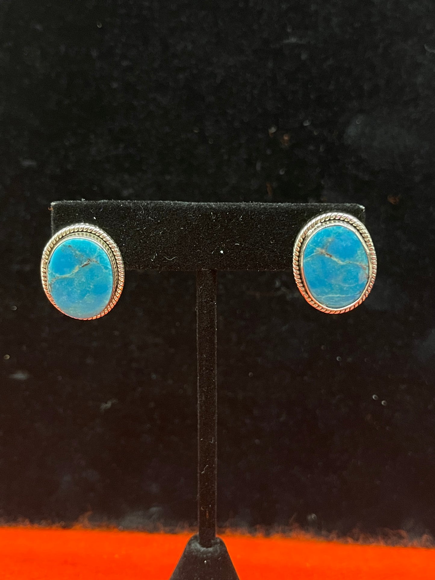 Kingman Turquoise Oval Earrings