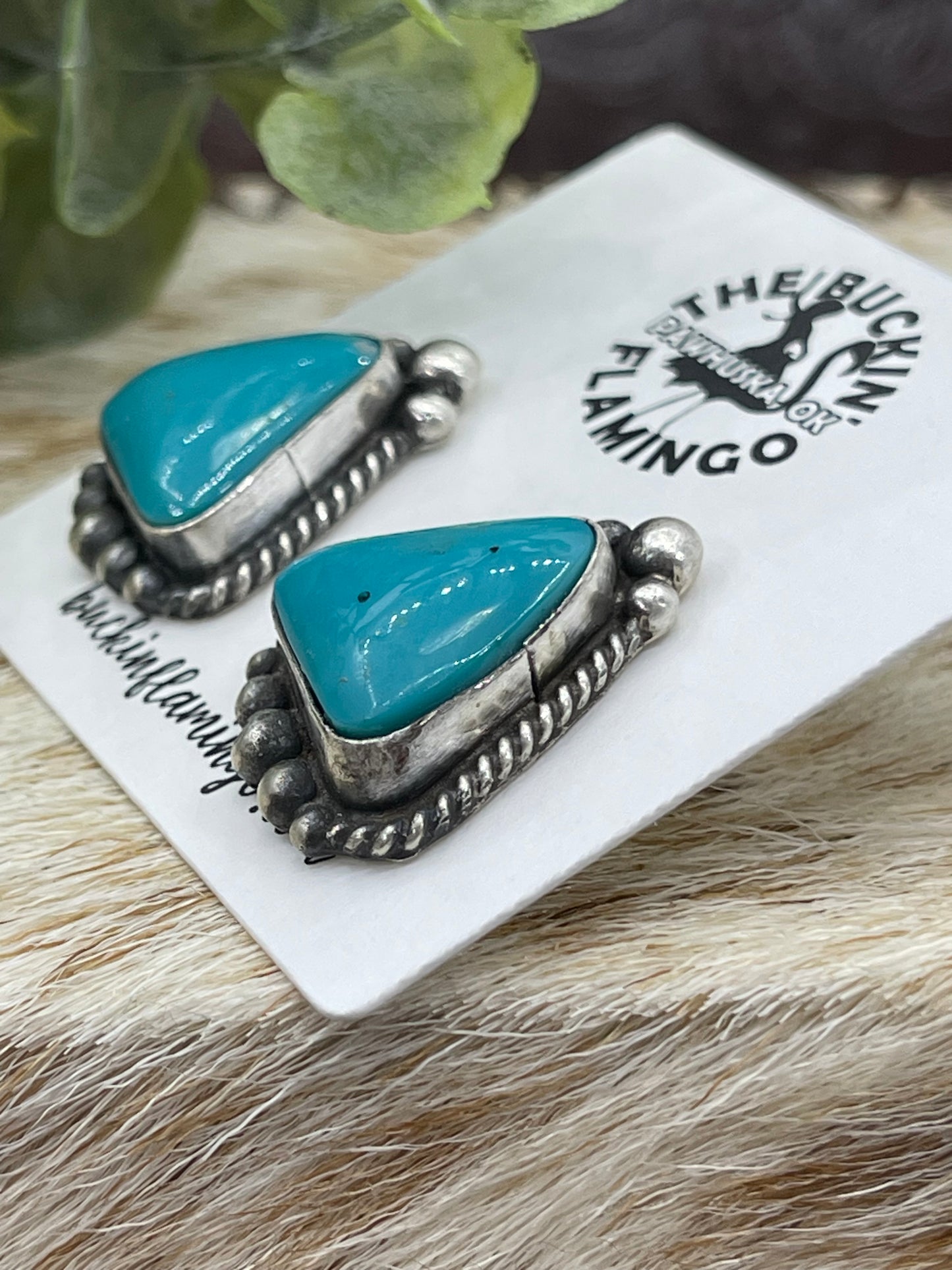 Kingman Turquoise Top Post Earrings