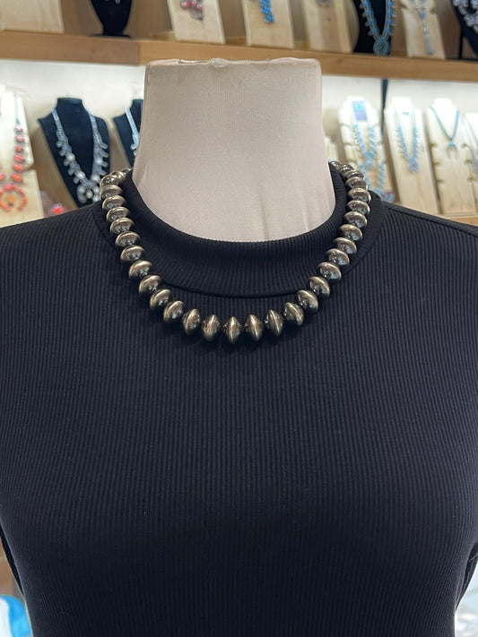 14mm 19” Handmade Navajo Pearls by Austin Hailey, Navajo