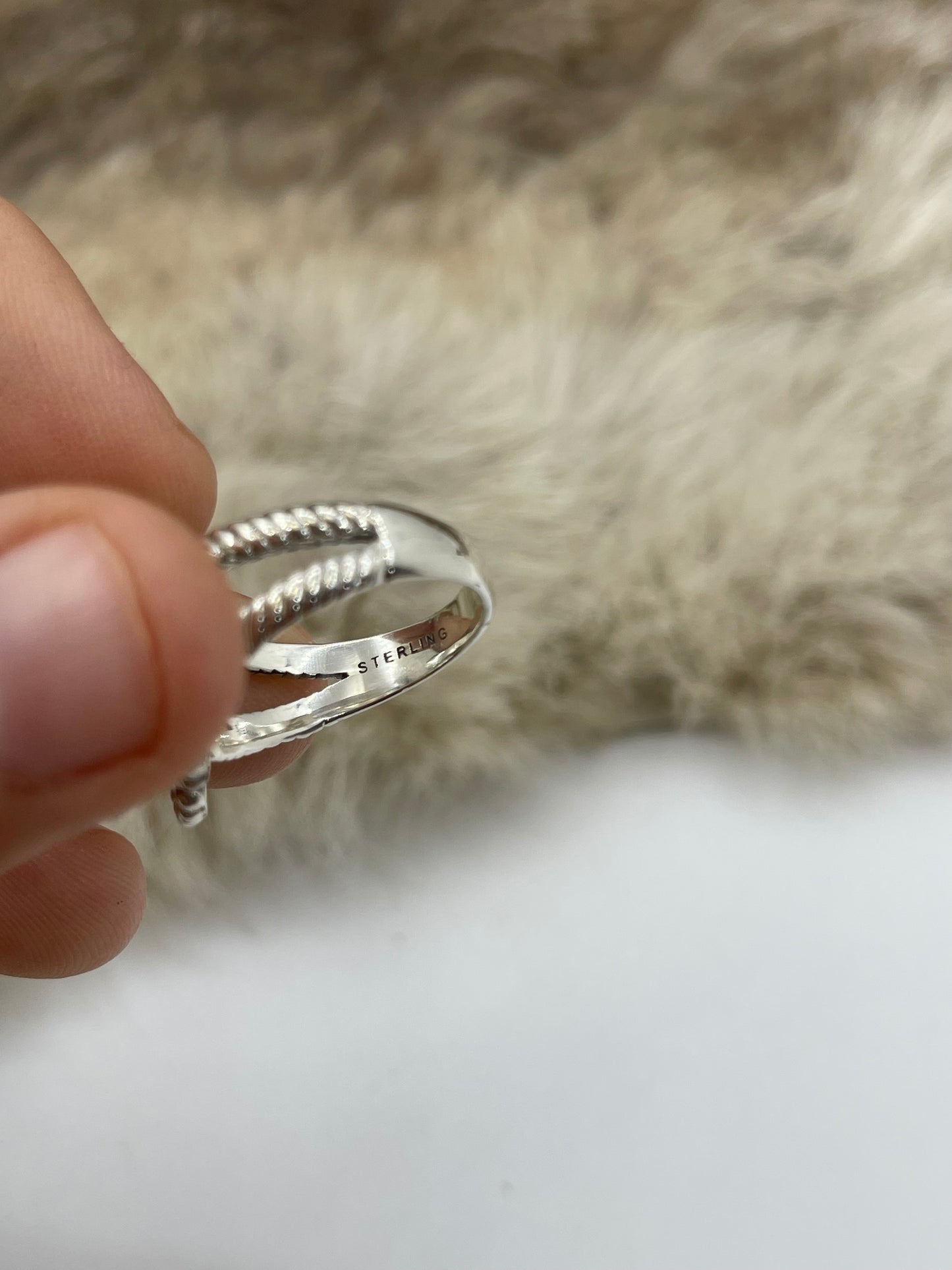 8.0 Pink Conch Heart Ring