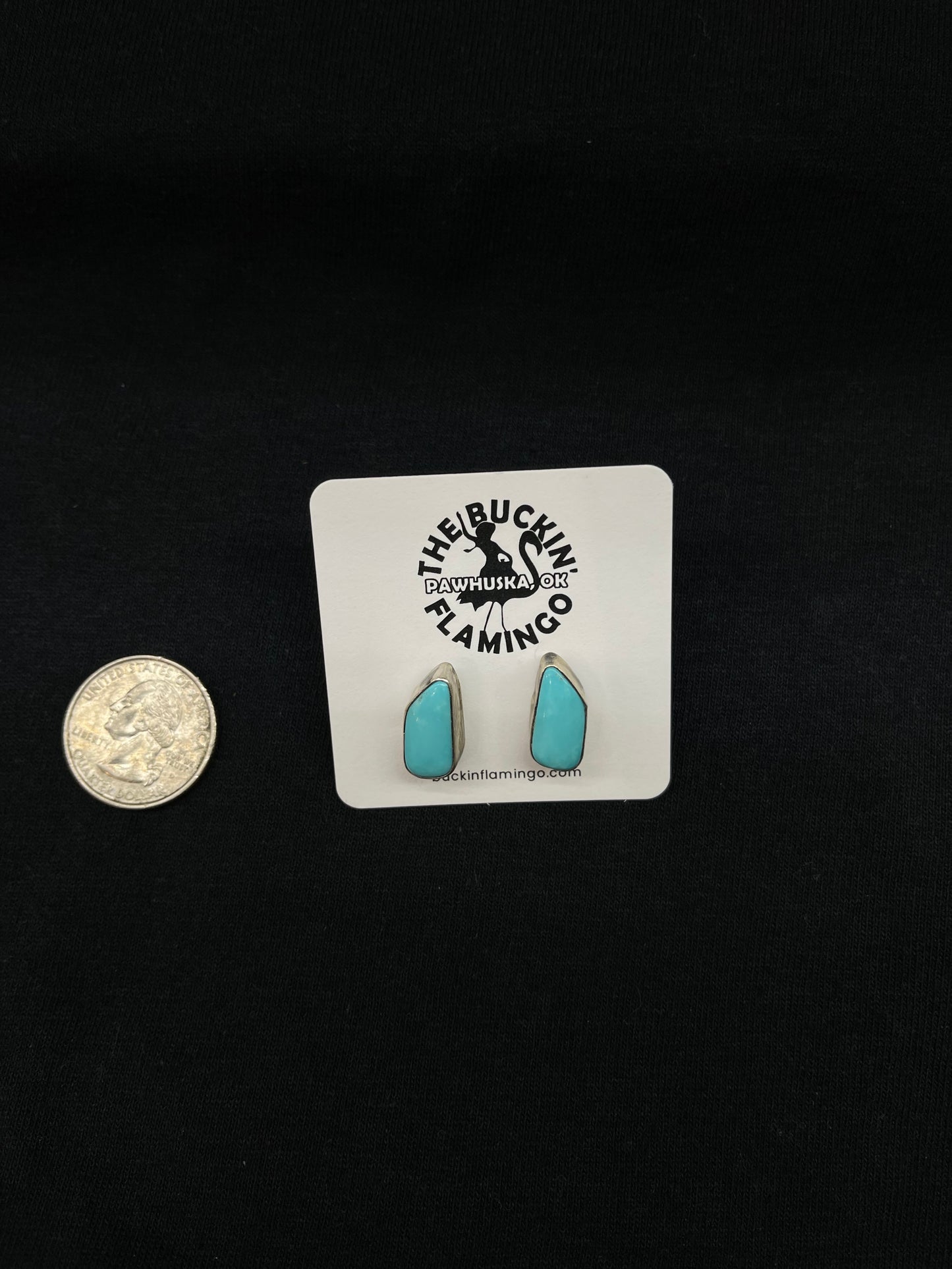 Kingman Turquoise Post earrings by Sheryl Kee, Navajo