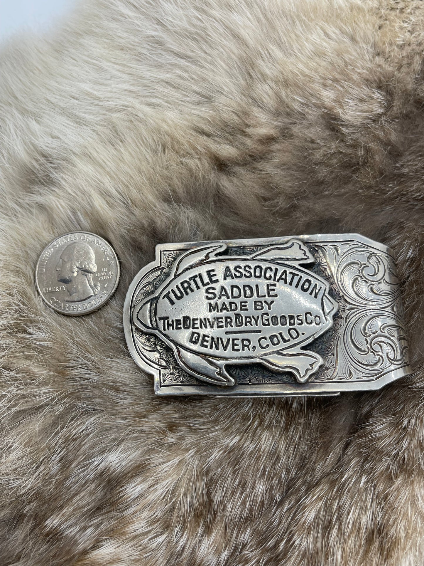 Solid Sterling Silver Engraved Money Clip Turtle Association by Bad Bronc