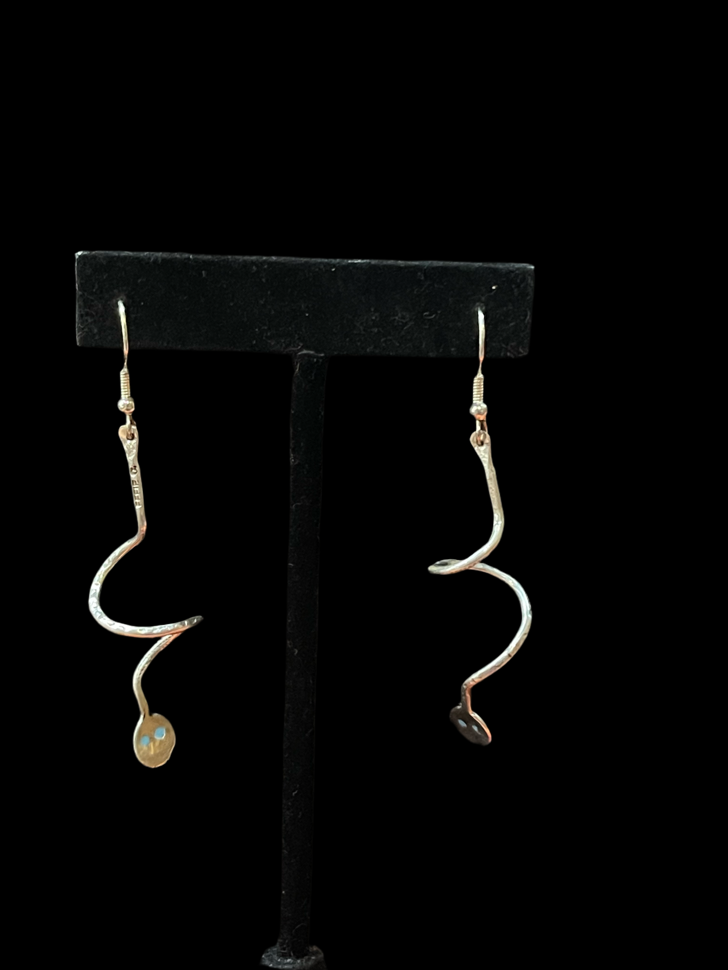 Sterling Silver Spiral Snake Dangle Earrings