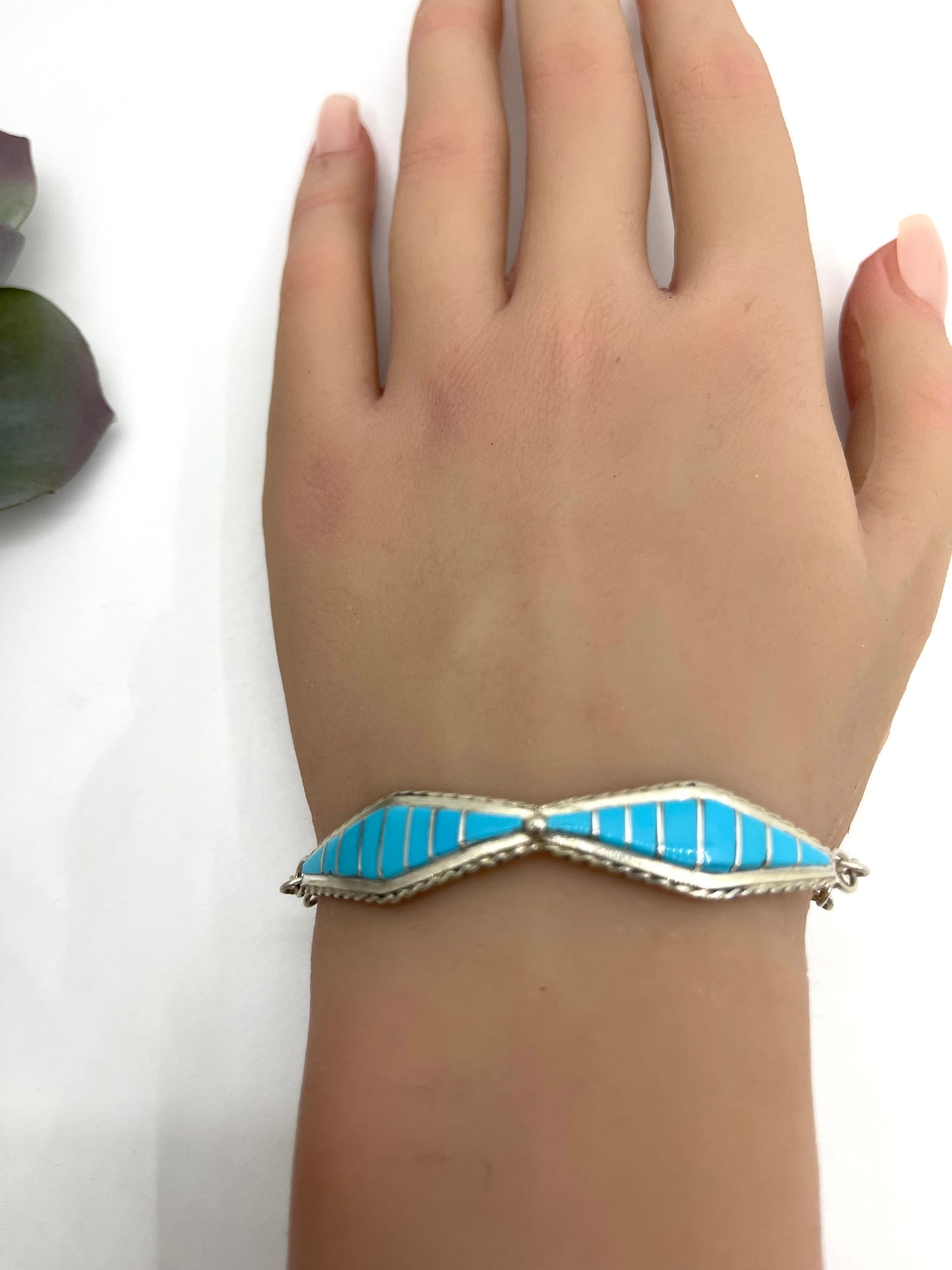7" Zuni Inlay Turquoise Bracelet