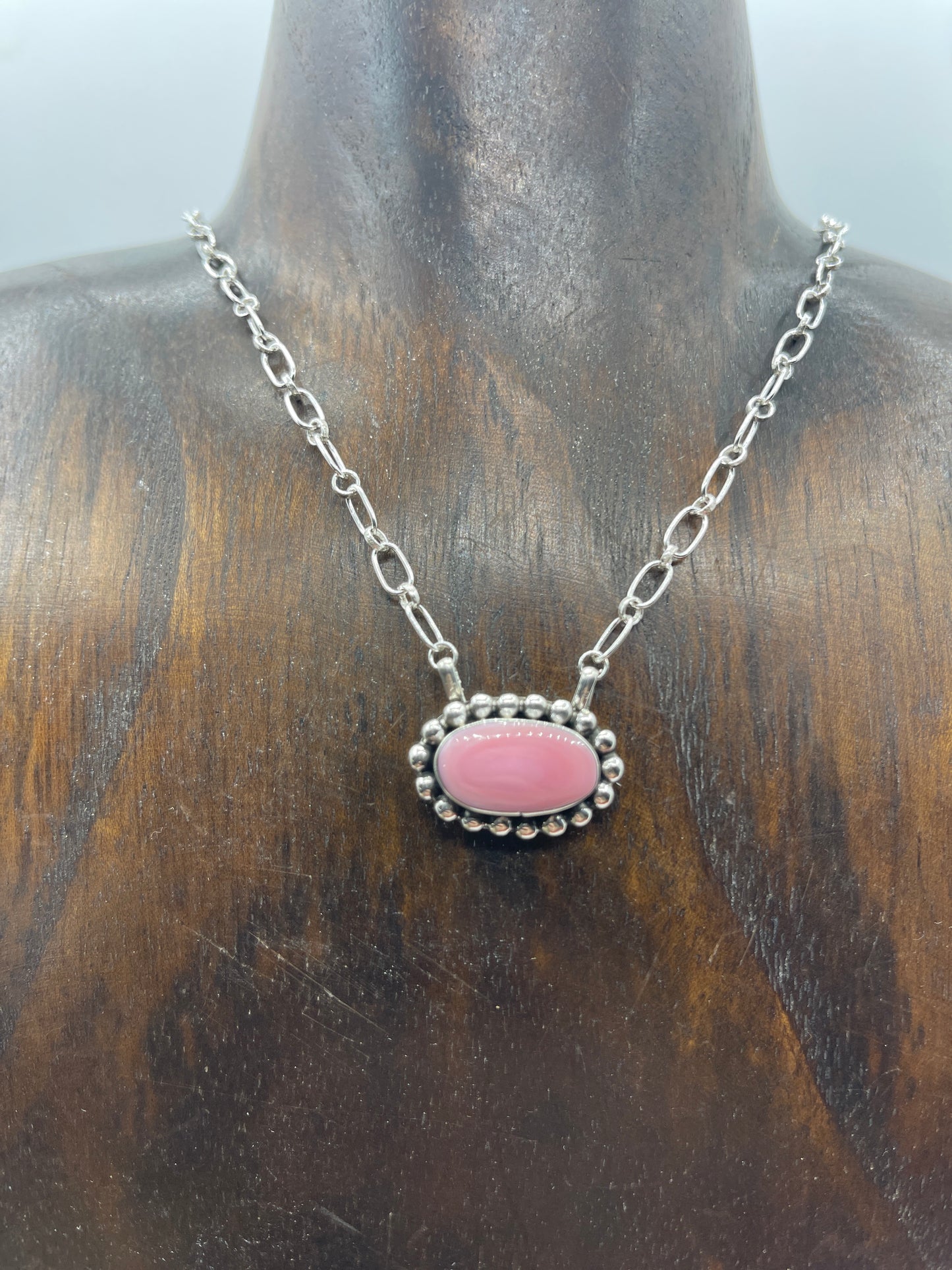 Dainty Pink Conch Shell Necklace by Sadie Jim, Navajo