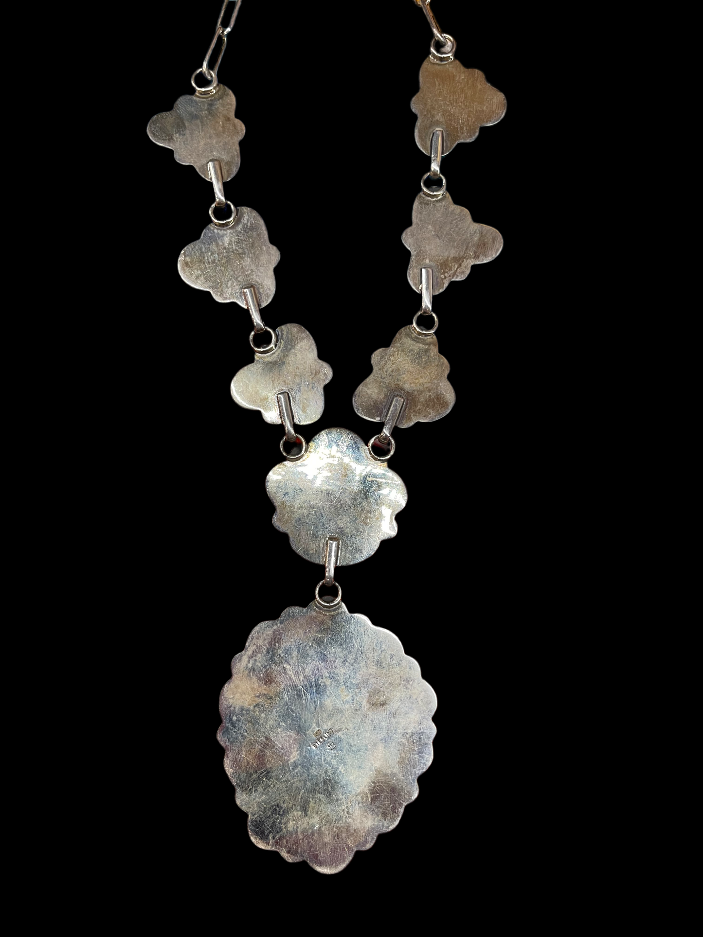 Kingman Web Turquoise Lariat by Ken Nez, Navajo