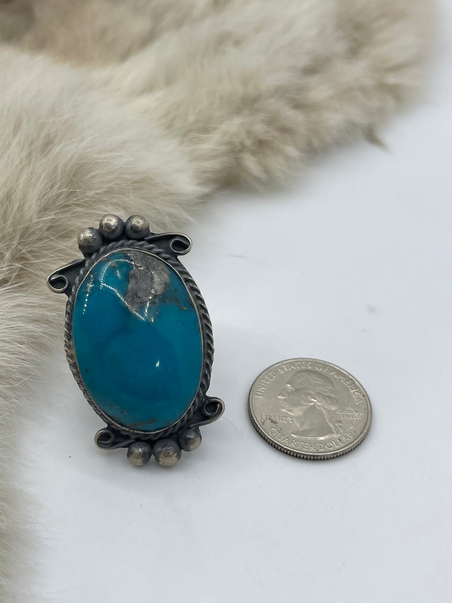 9.5 Persian Turquoise Ring by Boyd Ashley, Navajo