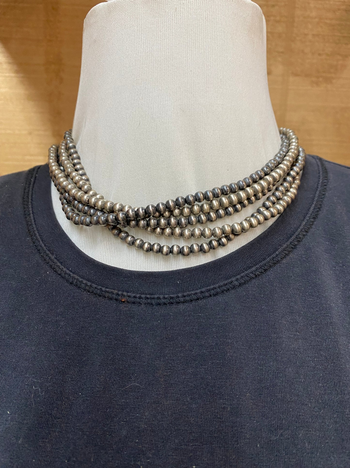 16" 5-Strand 5mm Navajo Style Pearls
