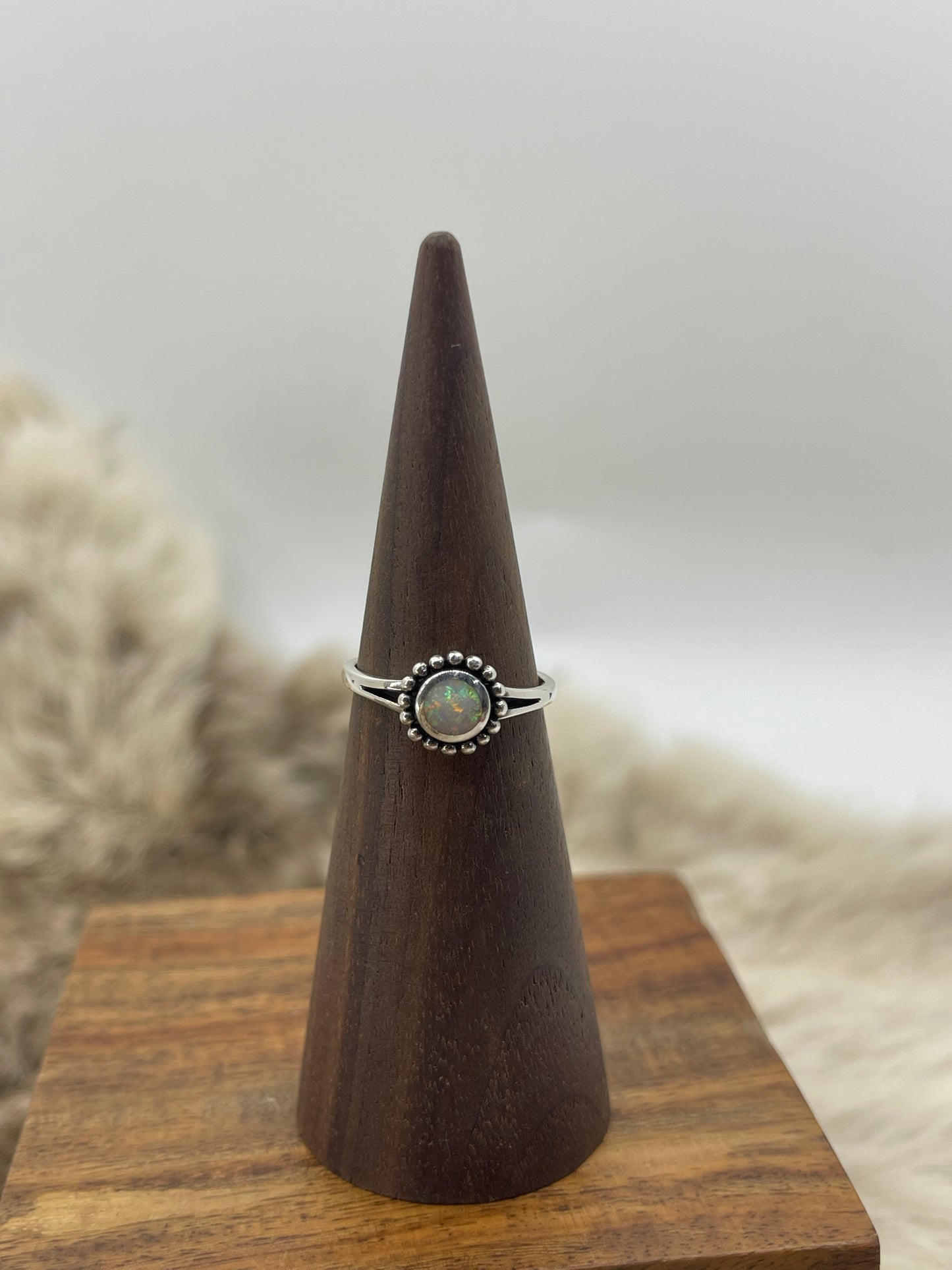 10.0 Dainty White Opal Ring