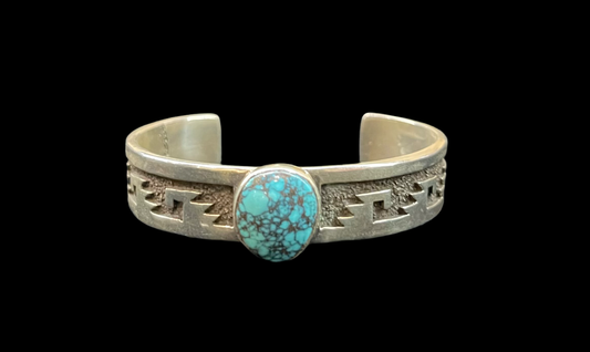 Kingman Spiderweb Turquoise Cuff by Marie Jackson