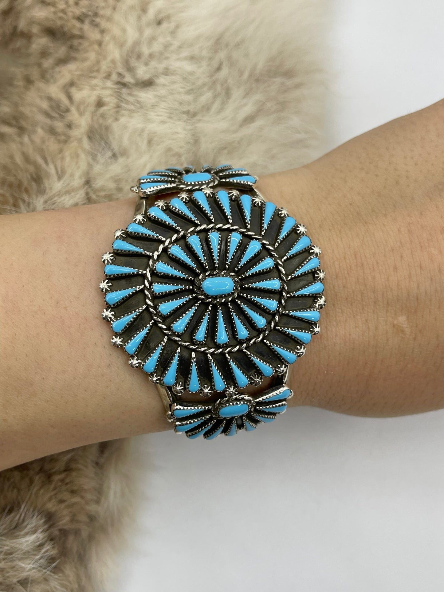 Petit Point Zuni Ring & Cuff Set by Carlos Tsipa, Zuni