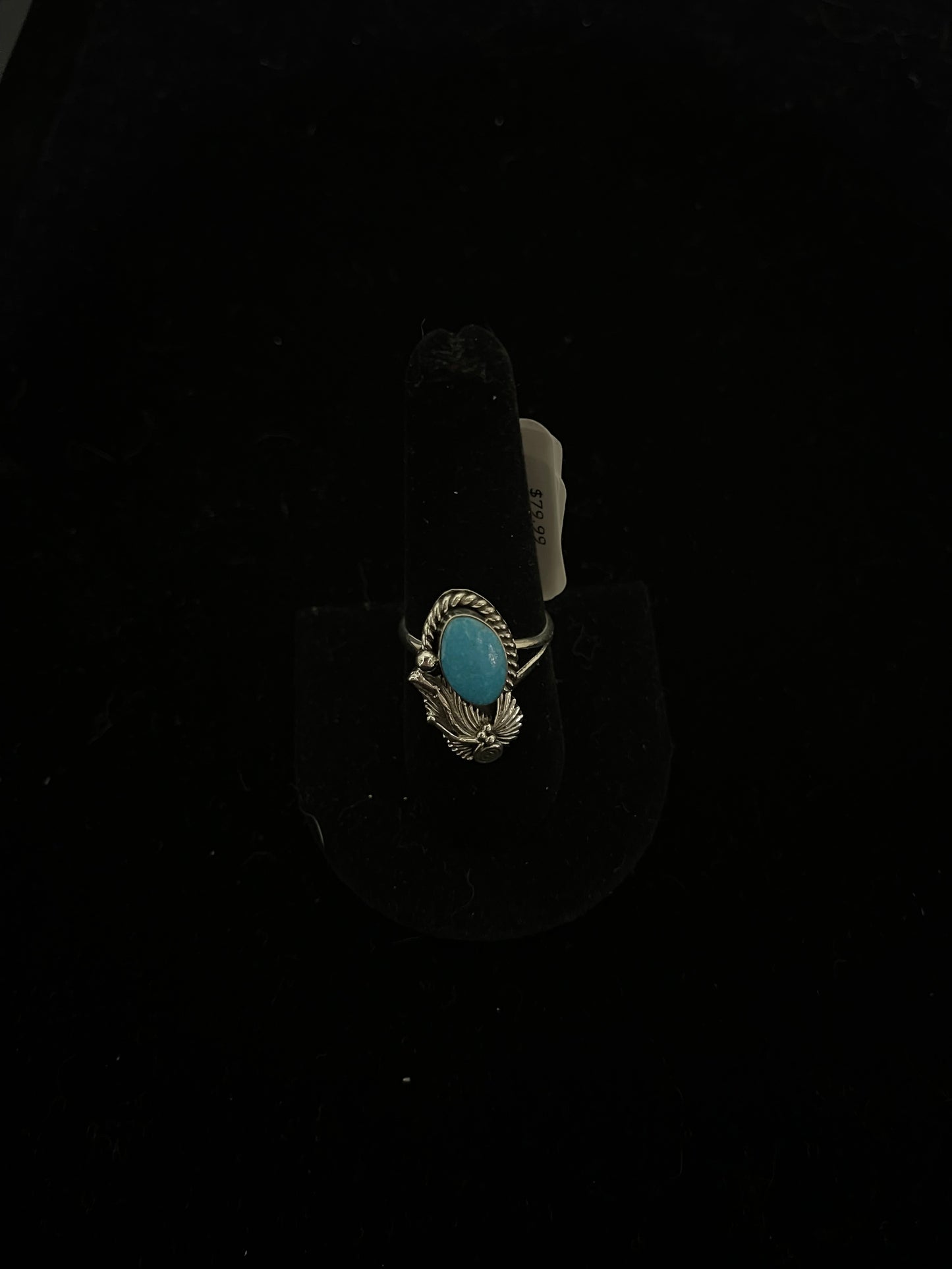 7.0 Semi Adjustable Turquoise Ring by Gwendolyn Burnside, Navajo
