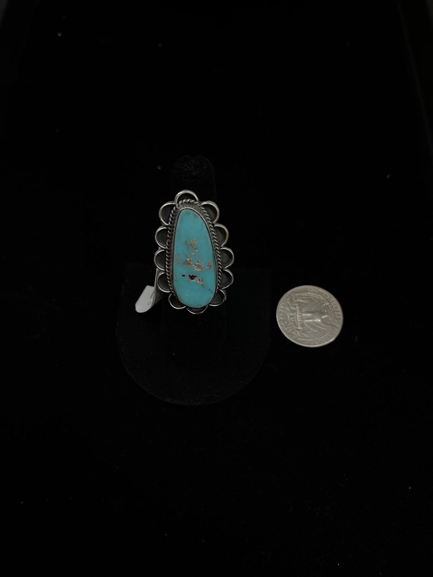 Adjustable Kingman Turquoise Oval Ring