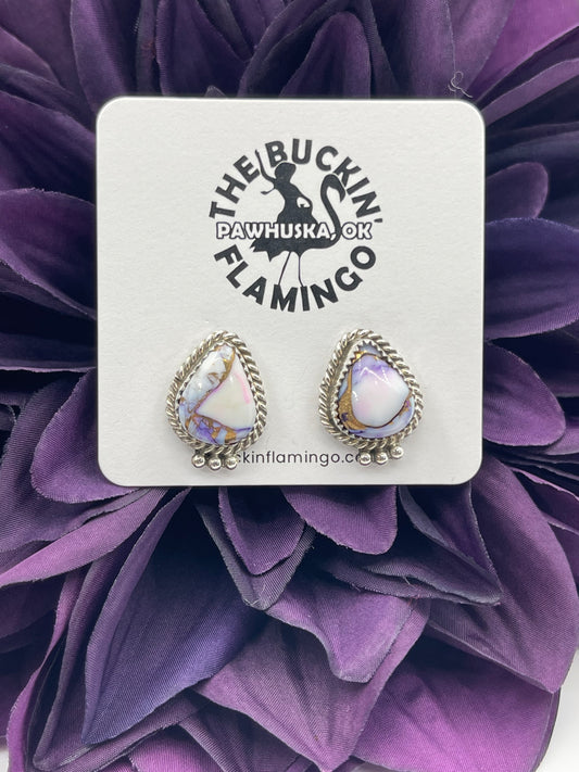 Lavender Dahlia Earrings by Trish Largo