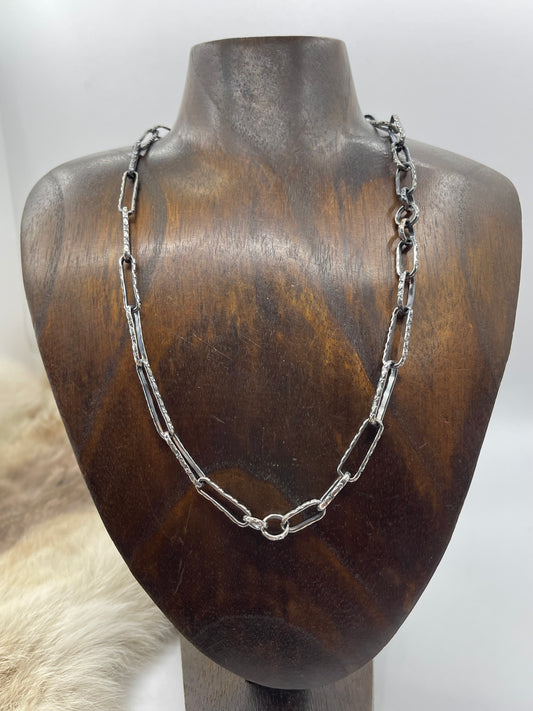 20" 14K Gold & Sterling Long Trot Necklace by Bad Bronc
