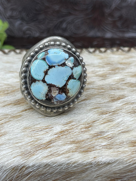 14.0 Golden Hills Mosaic Round Ring by Zia
