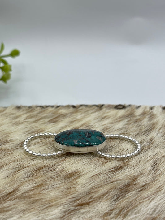 Scarf Tie/Slide with Turquoise Stone by Lauren Garnett