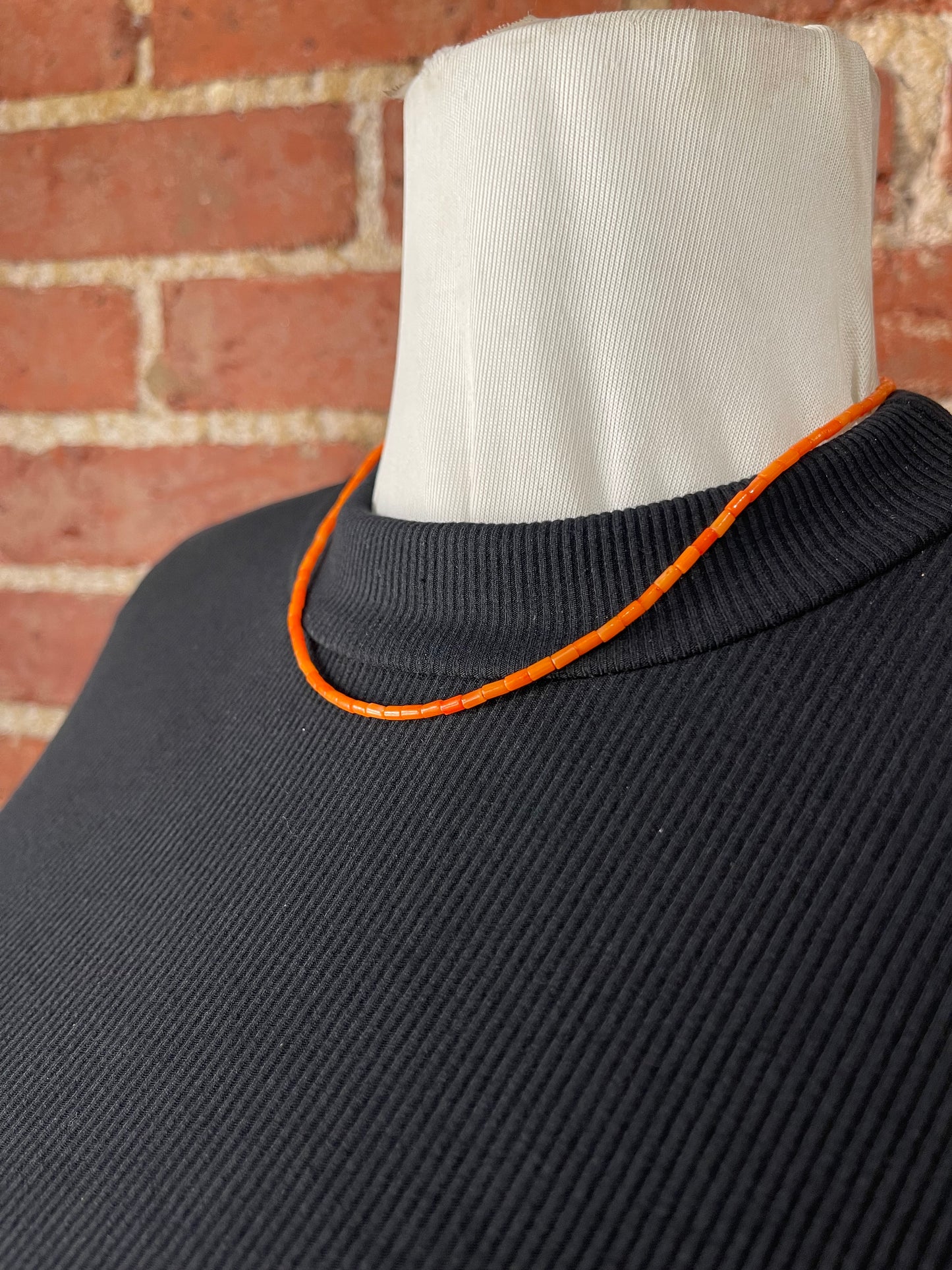 16" Orange Coral Beaded Necklace