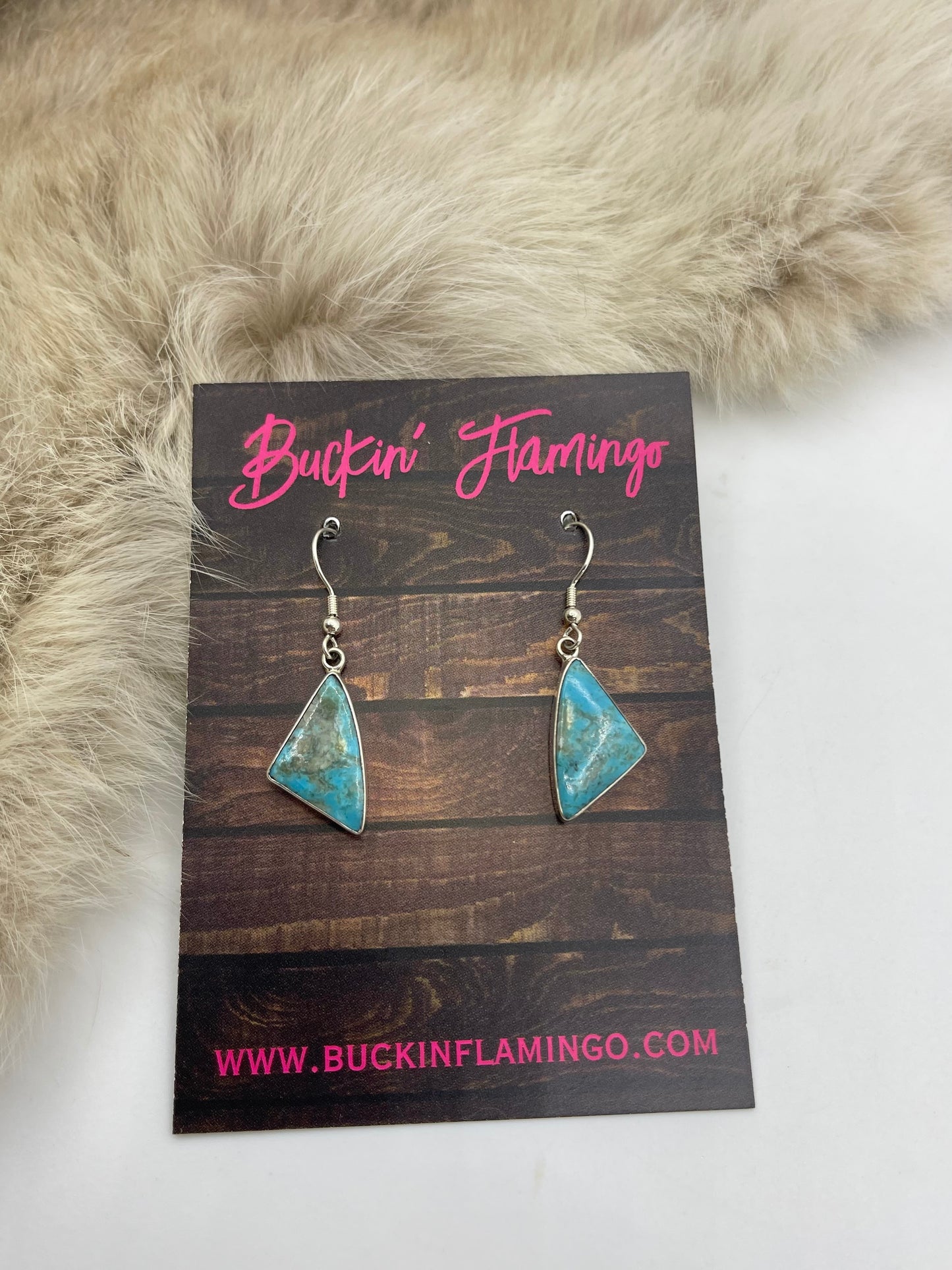 Triangular Kingman Turquoise Dangle Earrings