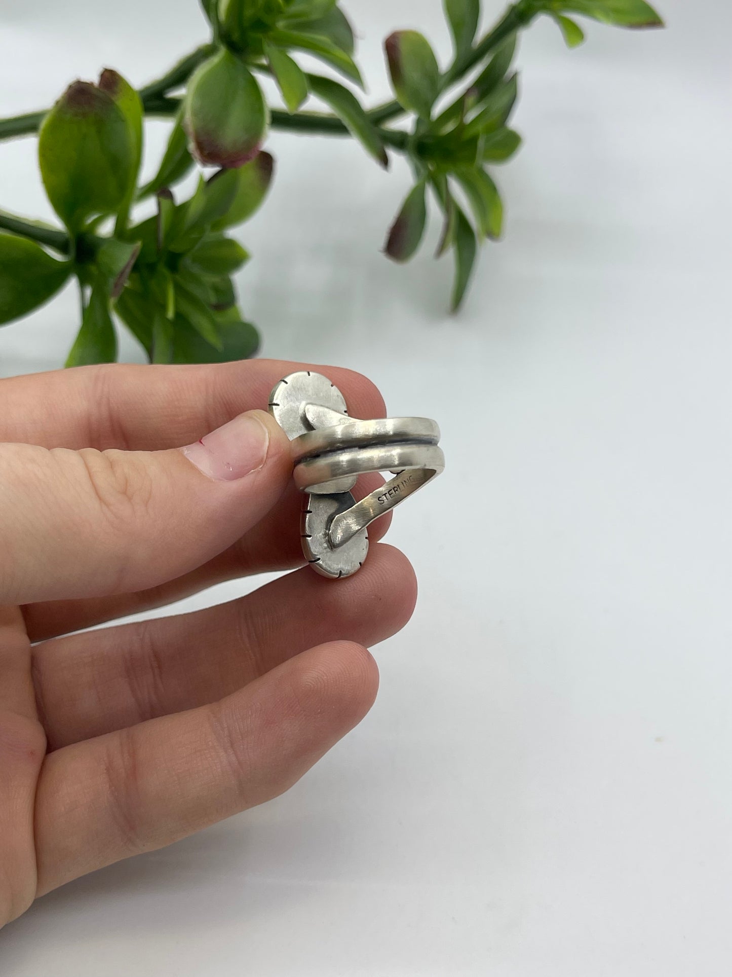 Adjustable 7.0-8.0 2 Stone Golden Hills Turquoise Ring