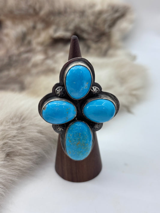 7.0 Sleeping Beauty Ring by Steven Nez, Navajo