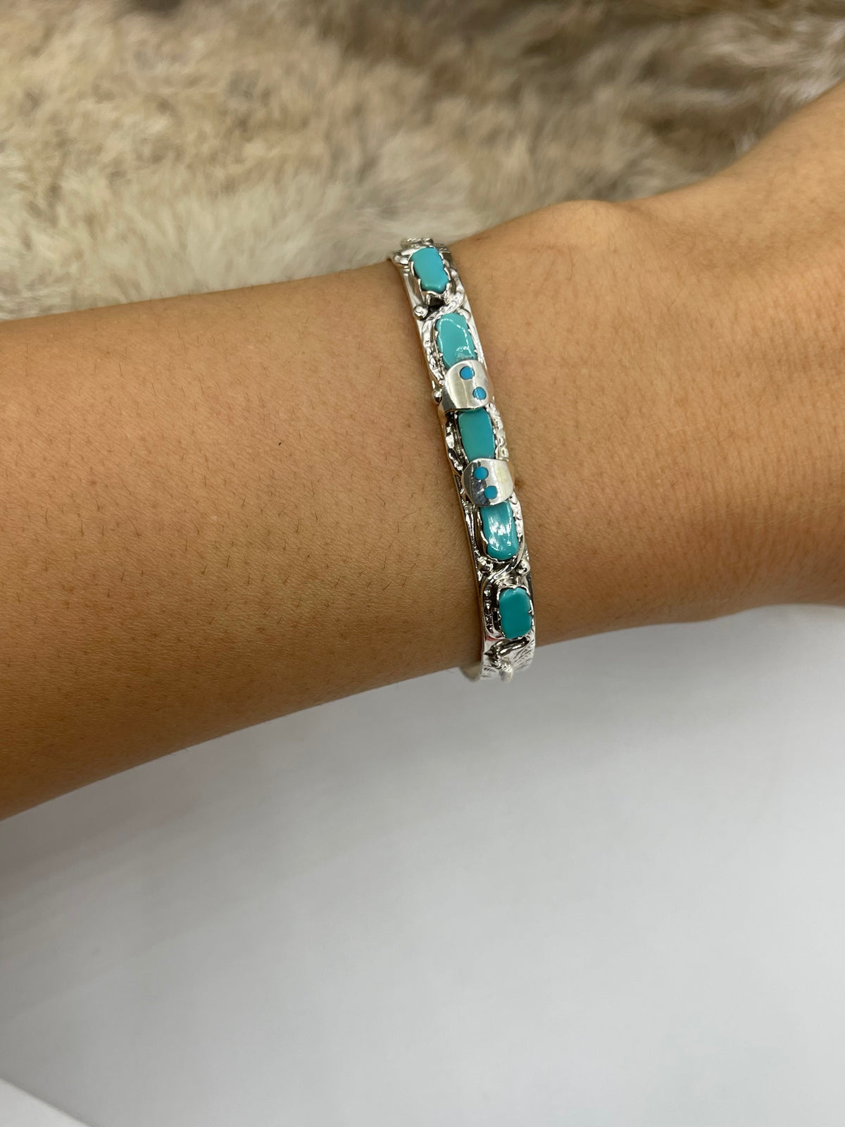 6”-7” Effie C. Snake Bracelet by Jay Calavaza, Zuni