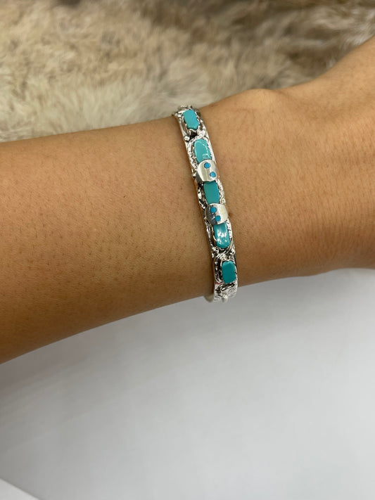6”-7” Effie C. Snake Bracelet by Jay Calavaza, Zuni