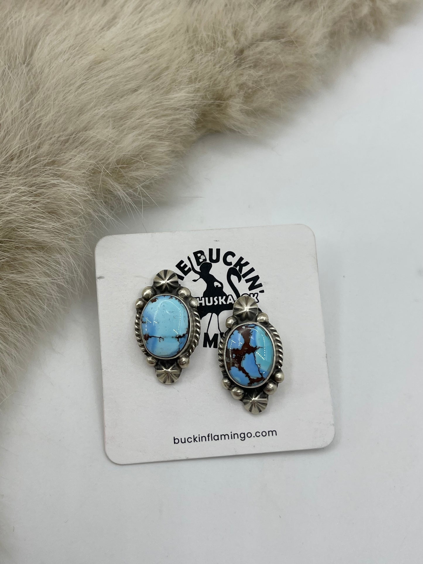 26" Golden Hills Squash Blossom with Earrings by Elouise Kee, Navajo