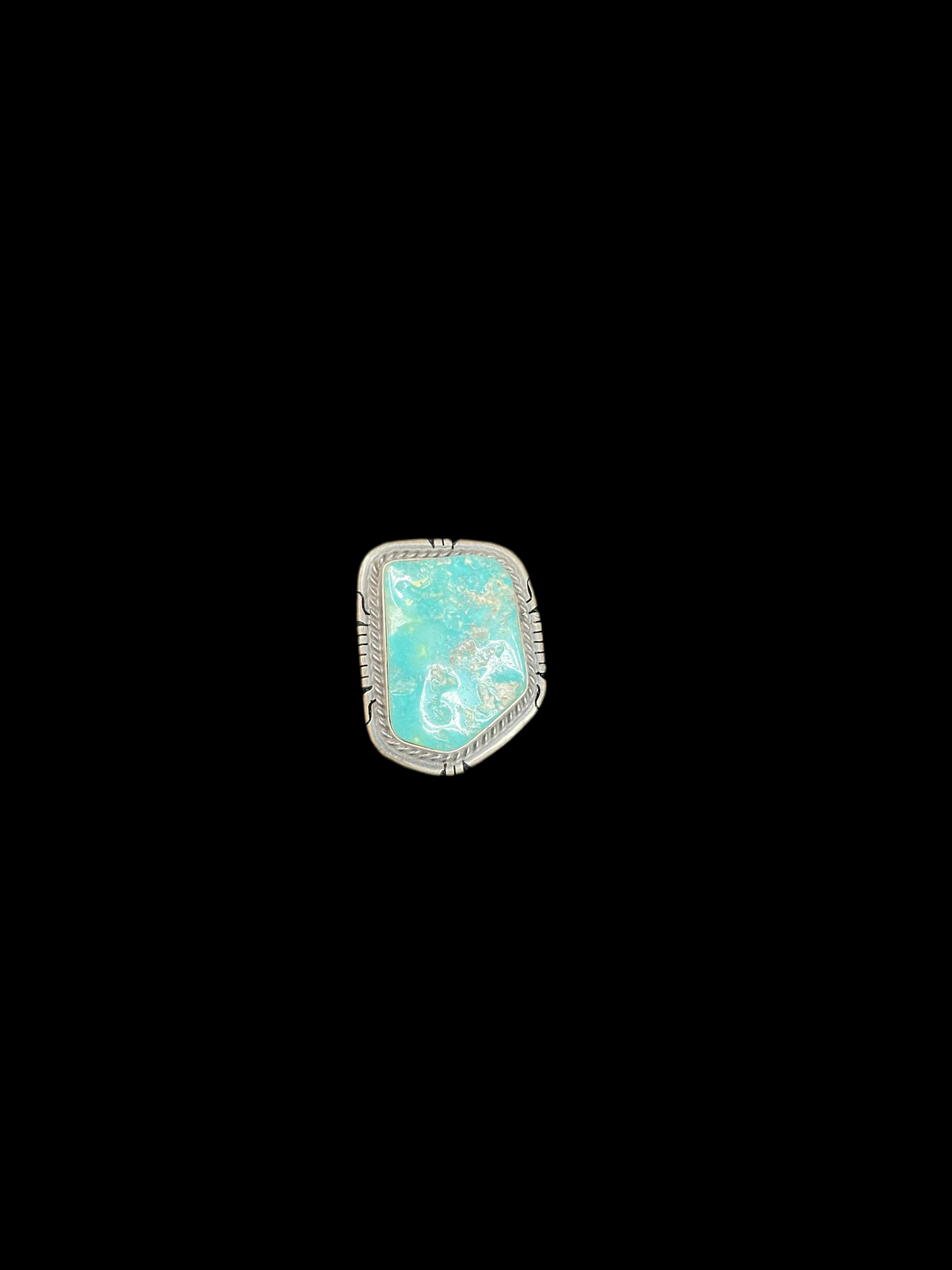 7.0 Sonoran Turquoise Ring by Dave Skeets, Navajo