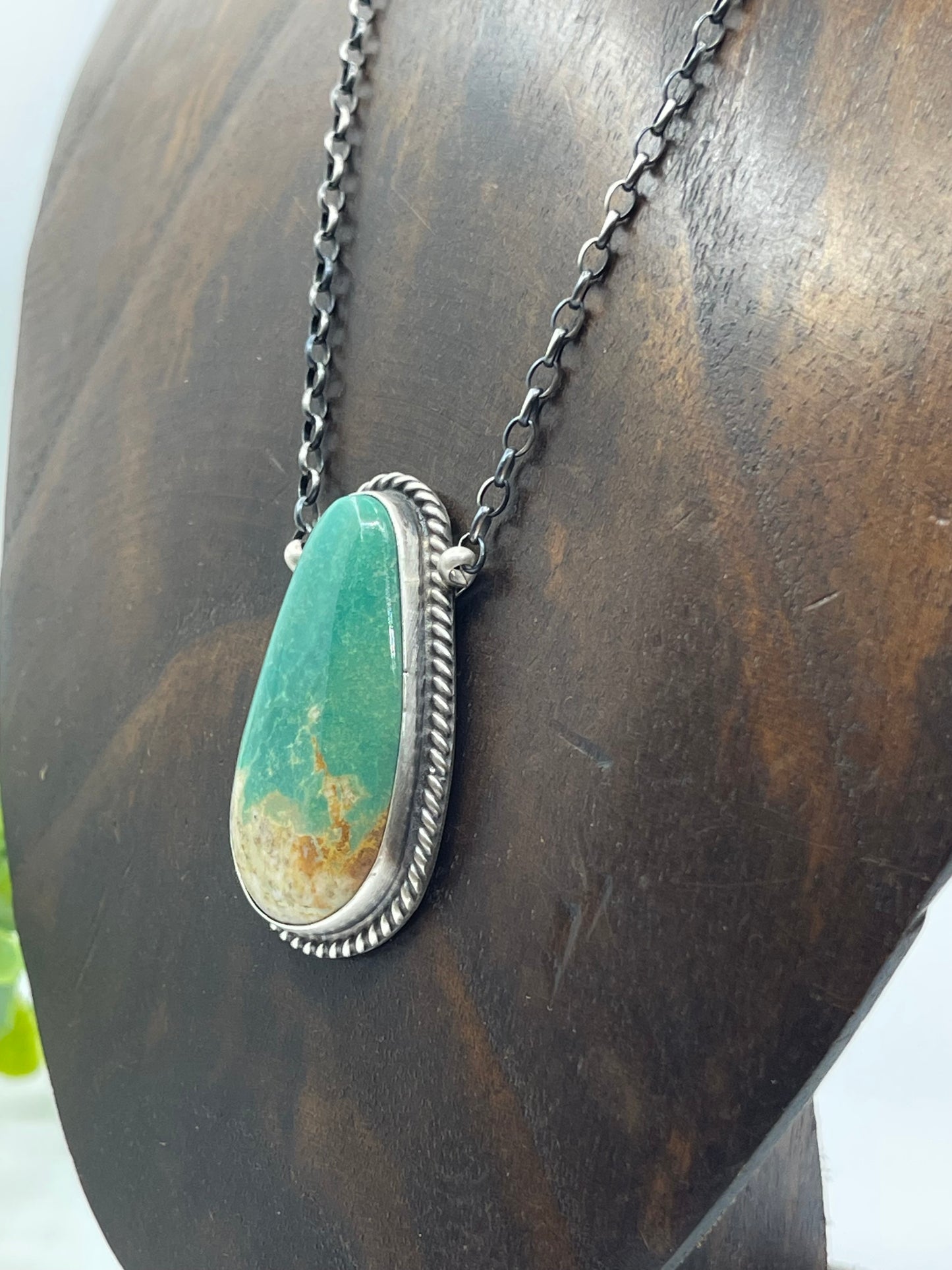 16" Royston Turquoise Teardrop Necklace